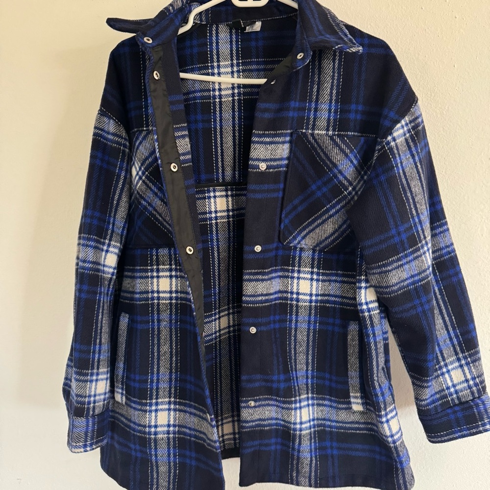 H&M Blue Plaid Jacket - Picture 5 of 6